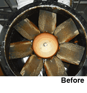 before and after fan cleaning